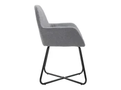 Juego de 2 sillas de comedor de tela gris claro