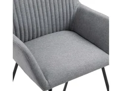 Juego de 2 sillas de comedor de tela gris claro