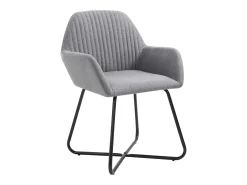 Juego de 2 sillas de comedor de tela gris claro