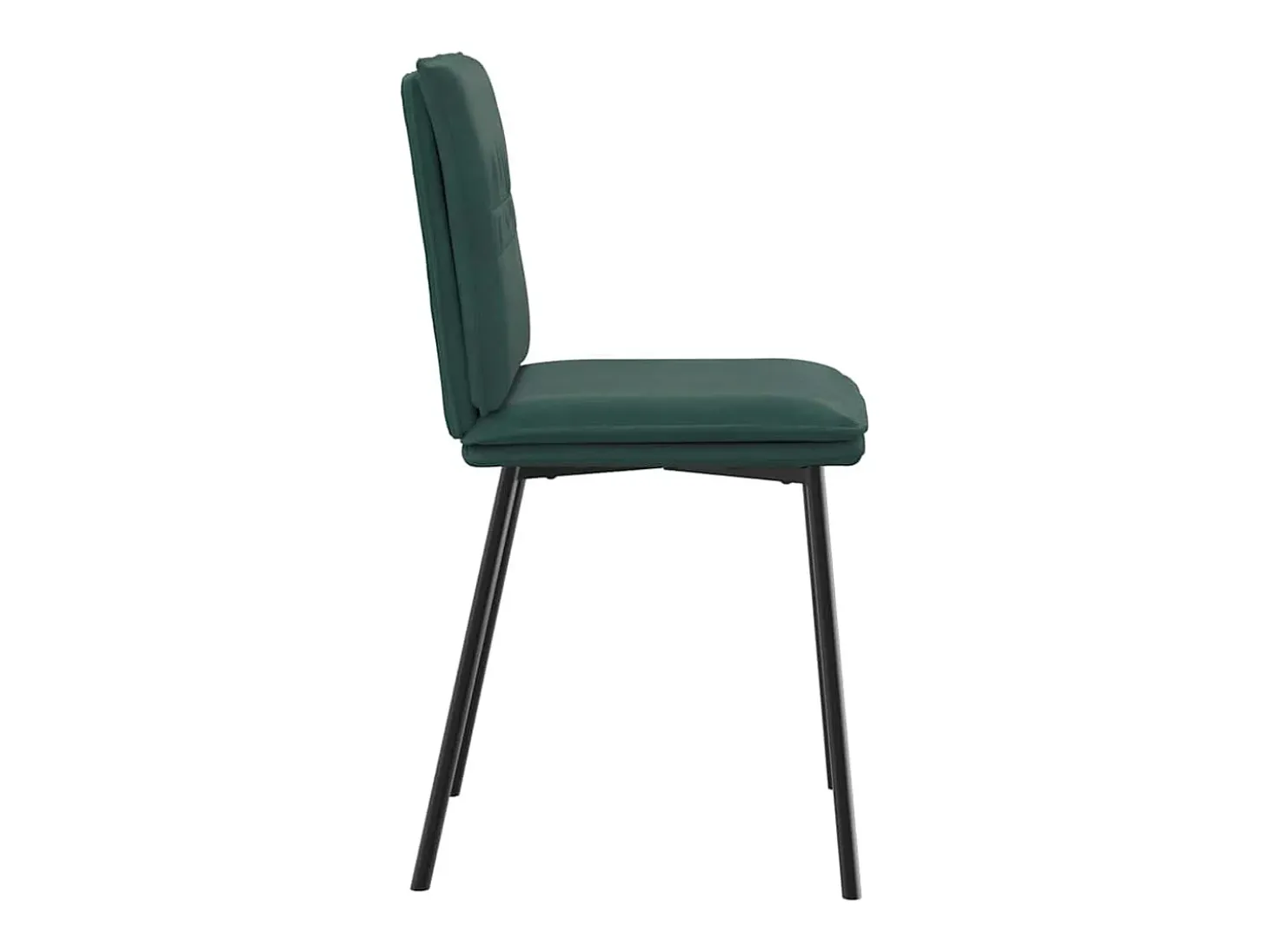 Juego de 2 sillas de comedor de terciopelo verde oscuro