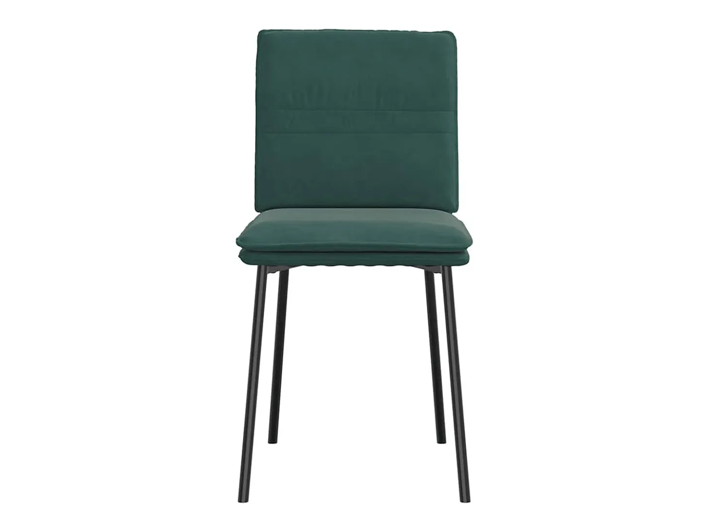 Juego de 2 sillas de comedor de terciopelo verde oscuro