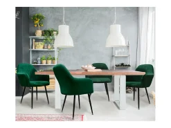 Juego de 6 sillas de comedor cocina terciopelo verde ML-DESIGN