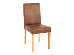 Juego de 6 sillas de comedor Littau de piel sintética, textil, imitación de ante, patas claras