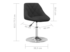 Juego de 2 sillas de comedor giratorias de terciopelo negro