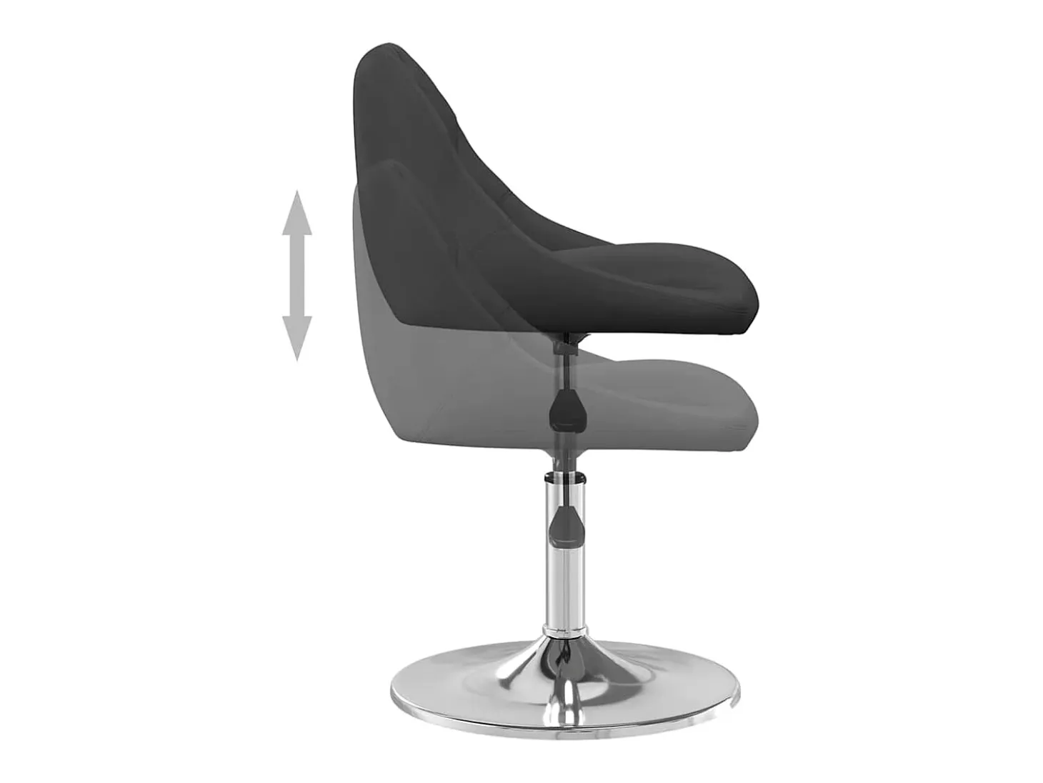 Juego de 2 sillas de comedor giratorias de terciopelo negro