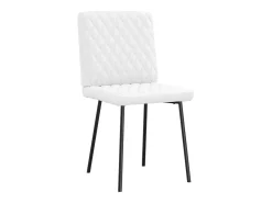 Juego de 2 sillas de comedor de piel sintética blanca