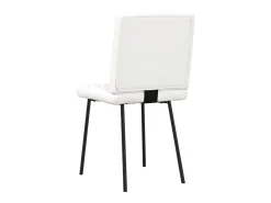 Juego de 2 sillas de comedor de piel sintética blanca