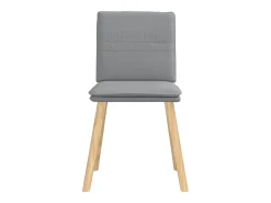 Juego de 6 sillas de comedor de tela gris claro