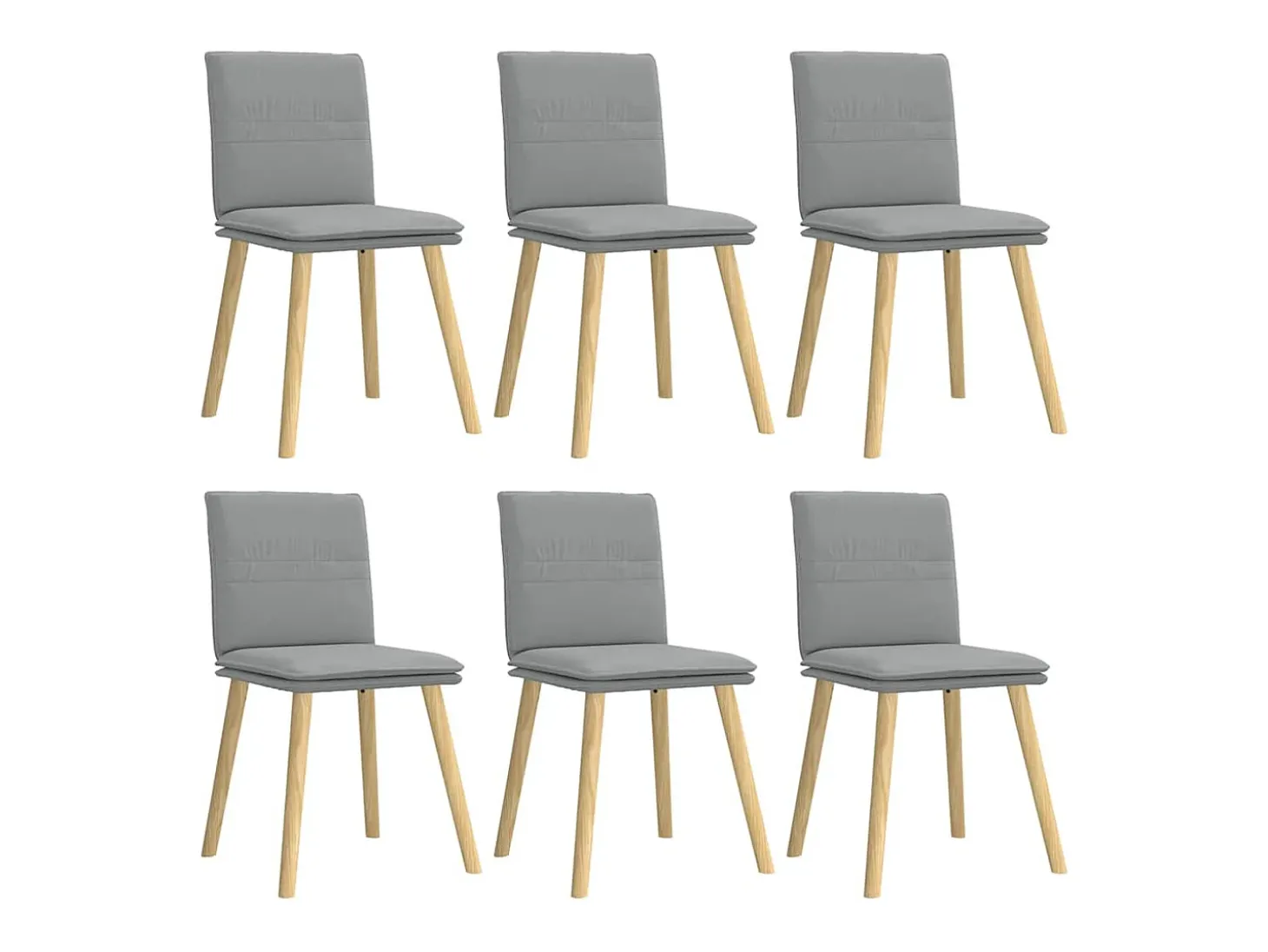 Juego de 6 sillas de comedor de tela gris claro
