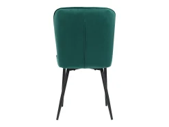 Juego de 2 sillas de comedor, color verde, asiento de terciopelo, patas de metal, respaldo ergonómico.