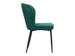 Juego de 2 sillas de comedor, color verde, asiento de terciopelo, patas de metal, respaldo ergonómico.