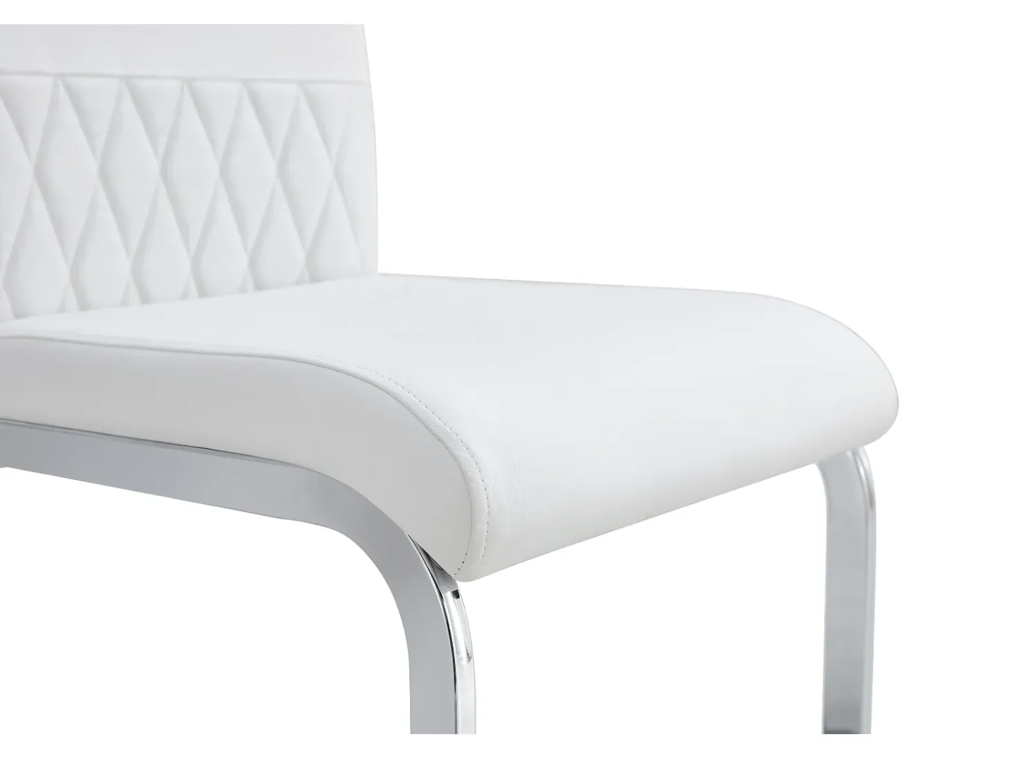 Juego de 2 sillas de comedor modernas con respaldo alto y patas tapizadas, respaldo de rayas cruzadas para comedor, cocina y oficina, color blanco