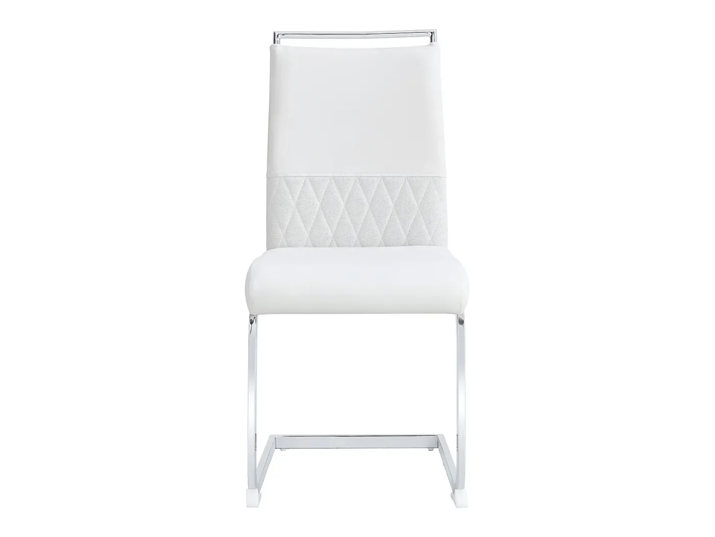 Juego de 2 sillas de comedor modernas con respaldo alto y patas tapizadas, respaldo de rayas cruzadas para comedor, cocina y oficina, color blanco