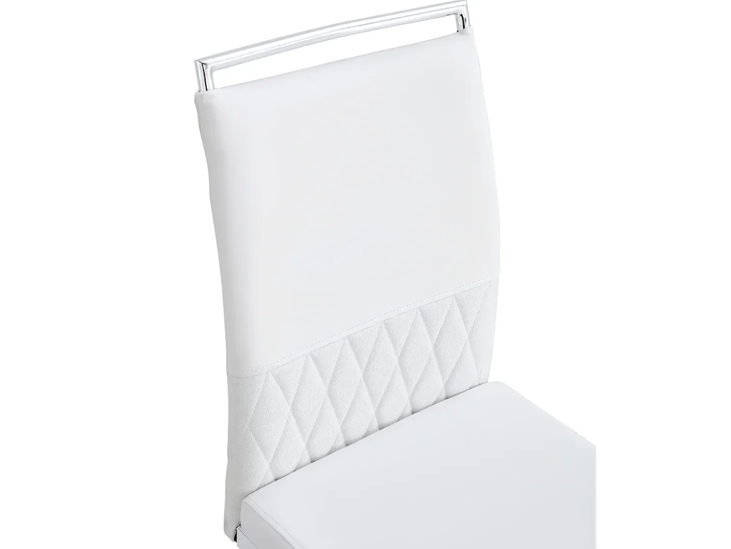 Juego de 2 sillas de comedor modernas con respaldo alto y patas tapizadas, respaldo de rayas cruzadas para comedor, cocina y oficina, color blanco