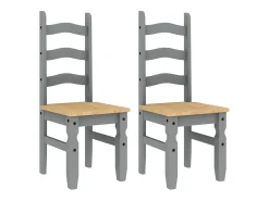 Juego de 2 Sillas de comedor Corona madera pino gris 42x47x107 cm ES255261