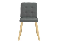 Juego de 2 sillas de comedor de tela gris oscuro
