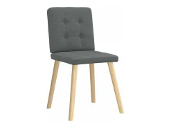 Juego de 2 sillas de comedor de tela gris oscuro