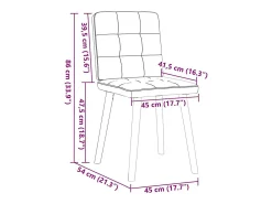 Juego de 2 sillas de comedor de tela gris oscuro