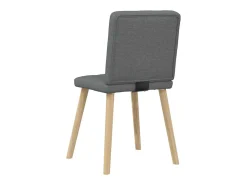 Juego de 2 sillas de comedor de tela gris oscuro