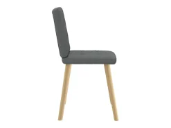 Juego de 2 sillas de comedor de tela gris oscuro