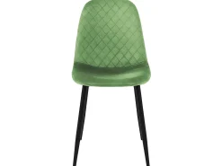 Juego de 4 sillas de comedor de terciopelo salvia con patas de metal incl. material de montaje ML-Design
