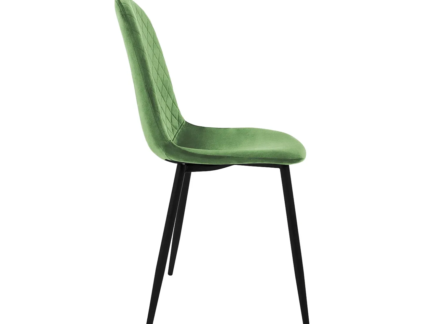 Juego de 4 sillas de comedor de terciopelo salvia con patas de metal incl. material de montaje ML-Design