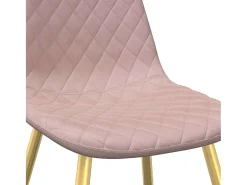 Juego de 4 sillas de comedor de terciopelo rosa