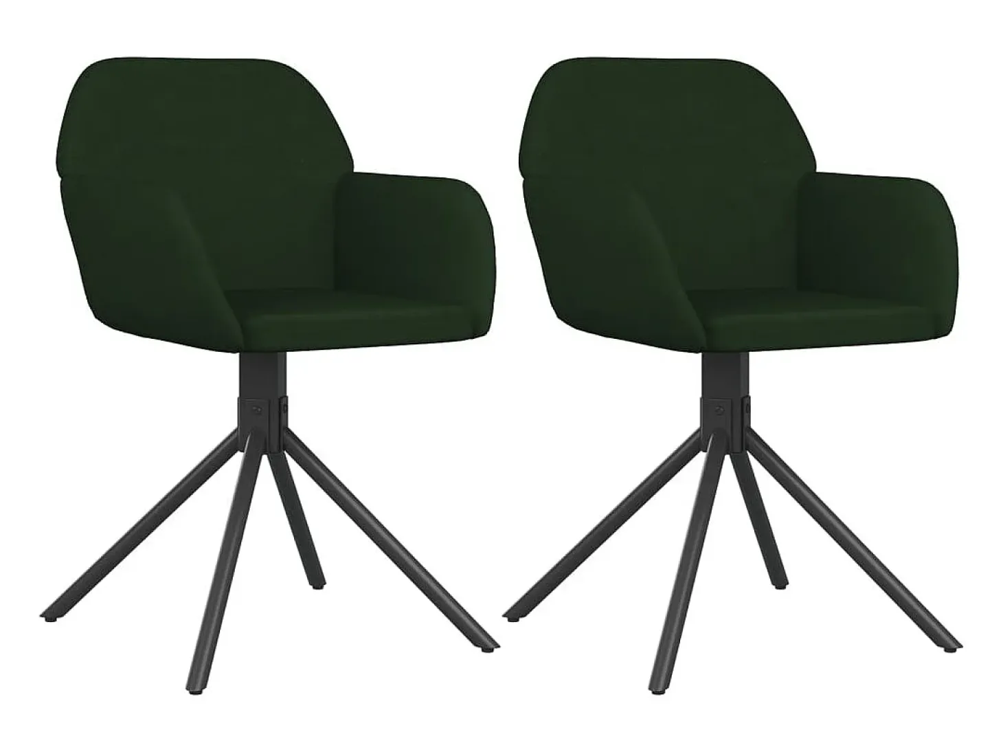 Juego de 2 Sillas de comedor giratorias terciopelo verde oscuro ES174195