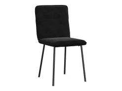 Juego de 4 sillas de comedor de terciopelo negro