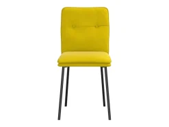 Juego de 2 sillas de comedor de terciopelo amarillo