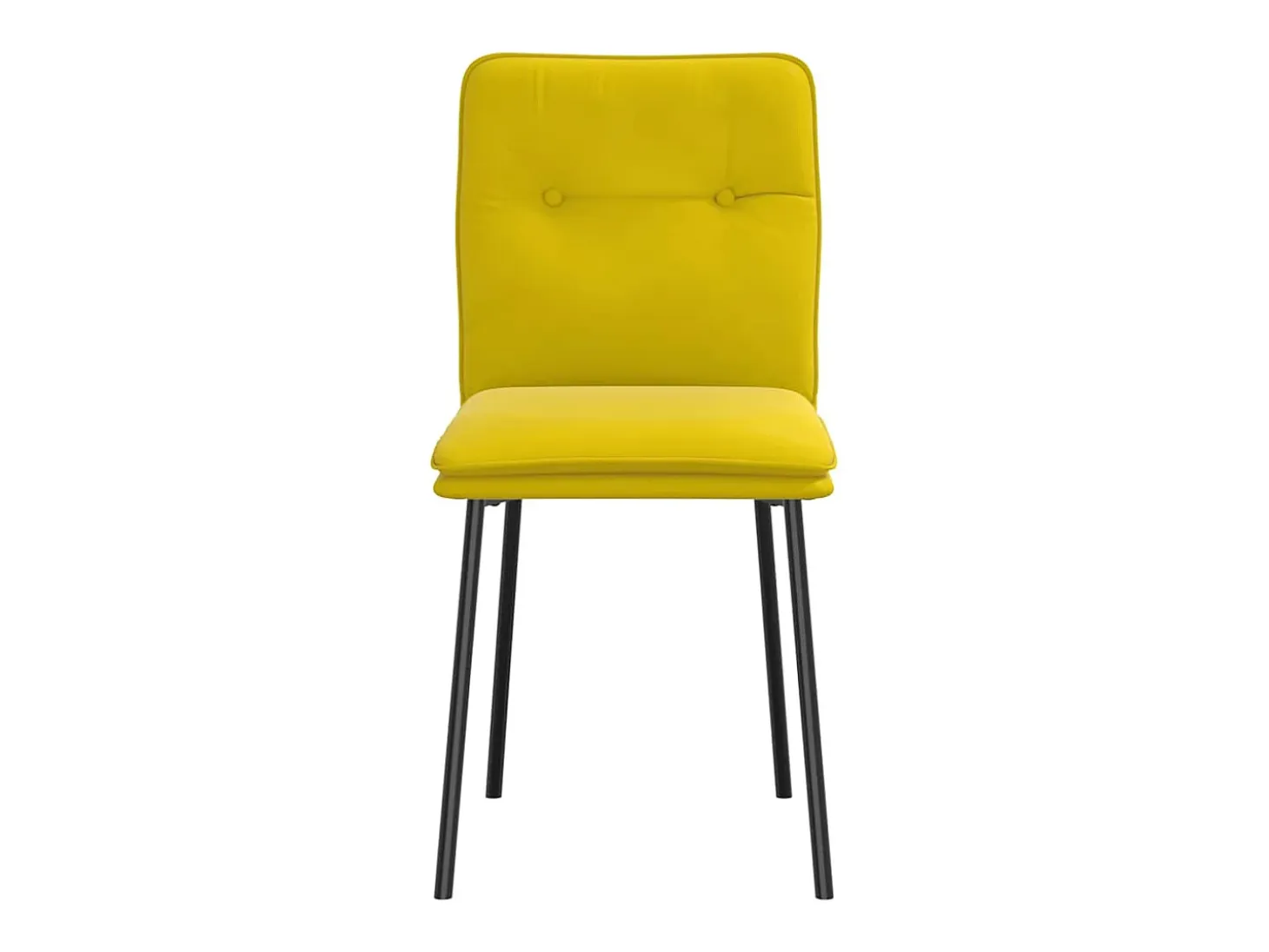 Juego de 2 sillas de comedor de terciopelo amarillo