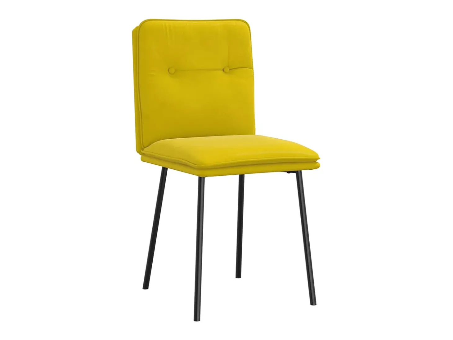 Juego de 2 sillas de comedor de terciopelo amarillo
