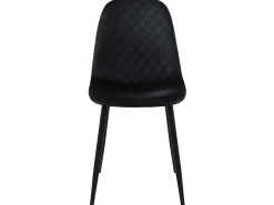 Juego de 4 sillas de comedor tapizadas en terciopelo negro con patas de metal incl. material de montaje ML-Design