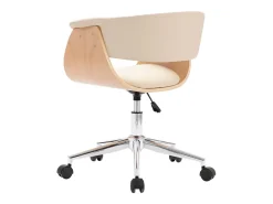 Juego de 2 sillas de comedor giratorias de polipiel color crema