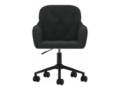 Juego de 2 Sillas de comedor giratorias terciopelo negro ES799388