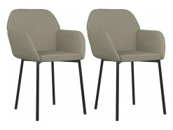 Juego de 2 Sillas de comedor terciopelo gris claro ES654828