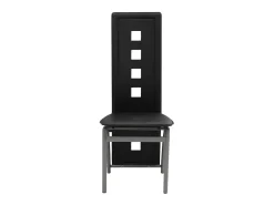 Juego de 4 sillas de comedor de piel sintética negra