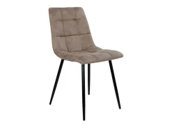 Juego de 2 sillas de comedor MODA - Tela tapizada y patas de acero negro-Color Gris