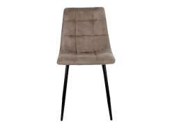 Juego de 2 sillas de comedor MODA - Tela tapizada y patas de acero negro-Color Gris