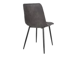Juego de 2 sillas de comedor MODA - Tela tapizada y patas de acero negro-Color Gris