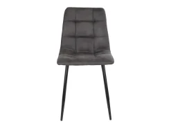 Juego de 2 sillas de comedor MODA - Tela tapizada y patas de acero negro-Color Gris