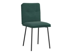 Juego de 4 sillas de comedor de terciopelo verde oscuro