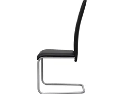 Juego de 6 sillas de comedor Cantilever de piel sintética negra