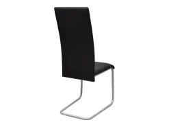 Juego de 6 sillas de comedor Cantilever de piel sintética negra