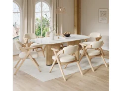 Juego de 2 sillas de comedor plegables - plegables y plegables - cojín de terciopelo - 64,5 x 66,5 x 73 cm - madera - beige
