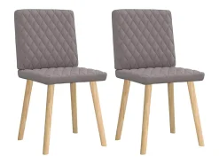Juego de 2 sillas de comedor de tela color topo