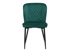 Juego de 2 sillas de comedor - terciopelo verde - con estructura de metal y respaldo acolchado