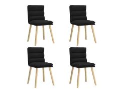 Juego de 4 sillas de comedor de tela negra
