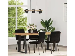 Juego de 4 sillas de comedor de terciopelo negro