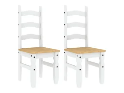 Juego de 2 Sillas de comedor Corona madera pino blanco 42x47x107 cm ES488691